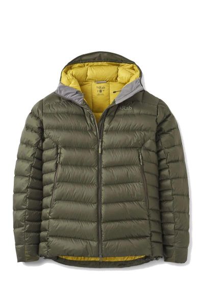 Kurtka puchowa męska Electron Pro Hoody. Zielone kurtki RAB, na zimę, m, bez wzorów, z puchu, bez kaptura. Za 1,419.99 zł.