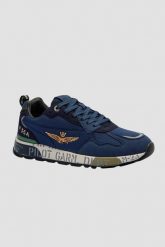 AERONAUTICA MILITARE Granatowe sneakersy męskie, Rozmiar 42. Niebieskie buty sportowe casual Aeronautica Militare, bez wzorów, bez zapięcia. Za 559.99 zł.