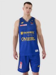 4F Koszulka meczowa replika wyjazdowa z sezonu 2024/25 męska 4F x PLK - Stal Ostrów Wielkopolski - multikolor L. Bezrękawniki 4F, l, bez wzorów, z dzianiny, bez kołnierzyka, bez ramiączek. Za 219.99 zł.