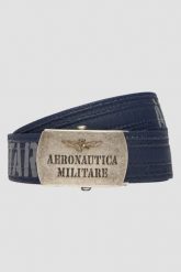 AERONAUTICA MILITARE Granatowy bawełniany męski pasek, Rozmiar XS. Niebieskie paski Aeronautica Militare, bez wzorów, z bawełny, sportowe. W wyprzedaży za 337.99 zł.