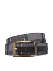 Barbour Pasek Męski Tartan MAC0364BK11 Czarny. Czarne paski Barbour, bez wzorów, ze skóry. Za 269.99 zł.