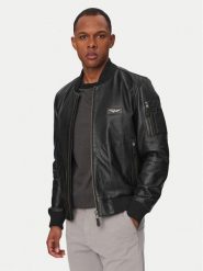 Aeronautica Militare Kurtka skórzana 261PN5053UPL00320 Czarny Regular Fit. Czarne kurtki Aeronautica Militare, m, bez wzorów, ze skóry, bez kaptura. Za 3,089.00 zł.
