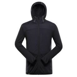 Bluza męska trekkingowa z kapturem Alpine Pro Zoll. Czarne bluzy z kapturem Alpine Pro, m, bez wzorów, z materiału, z kapturem. Za 319.00 zł.