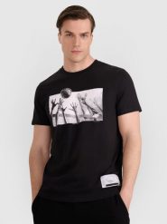 4F T-shirt regular z nadrukiem siatkarskim męski - czarny 3XL. Czarne t-shirty sportowe 4F, bez wzorów, z bawełny, bez ramiączek, do siatkówki. W wyprzedaży za 39.99 zł.