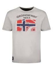 Geographical Norway Koszulka "Jotz" w kolorze jasnoszarym rozmiar: S. Szare bezrękawniki Geographical Norway, s, bez wzorów, z bawełny, bez kołnierzyka, bez ramiączek. Za 44.19 zł.