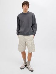 Jack & Jones Bermudy w kolorze kremowym rozmiar: M. Brązowe szorty Jack & Jones, m, bez wzorów. Za 99.80 zł.