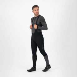 Spodnie rowerowe męskie Rogelli Essential HiVis z wkładką żelową. Czarne spodenki rowerowe Rogelli, m, bez wzorów, rowerowe. Za 434.00 zł.