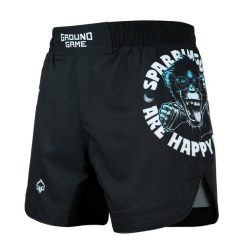 Lekkie spodenki do MMA i BJJ Ground Game Cheeky Monkey męskie. Czarne krótkie spodenki sportowe GROUND GAME, l, bez wzorów. Za 189.99 zł.
