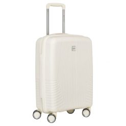 Kabinowa, beżowa walizka podróżna z teleskopowym uchwytem Peterson PTN PP-09-W-S. Brązowe walizki Peterson, bez wzorów. Za 154.99 zł.