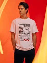 4F T-shirt regular z nadrukiem męski - biały M. Białe t-shirty 4F, m, bez wzorów, z bawełny, bez kołnierzyka, bez ramiączek. Za 69.99 zł.