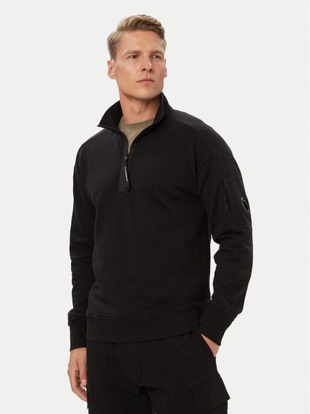 C.P. Company Bluza 21CMSS033A005086W Czarny Regular Fit. Czarne bluzy C.P. Company, l, bez wzorów, z bawełny, bez kaptura. Za 1,084.00 zł.