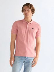 MESKA KOSZULKA WRANGLER POLO SHIRT DUSTY ROSE 112378002. Czerwone koszulki polo Wrangler, l, bez wzorów, bez kołnierzyka, bez ramiączek. Za 99.99 zł.