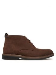 Clarks Trzewiki Aldwin Mid GTX 26183255 Brązowy. Brązowe botki sznurowane Clarks, bez wzorów, z nubiku, bez obcasa, bez zapięcia. Za 659.99 zł.