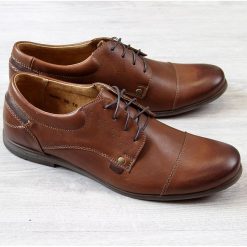 Półbuty męskie skórzane casual brązowe Gregor. Brązowe eleganckie półbuty Gregor, bez wzorów. Za 125.00 zł.