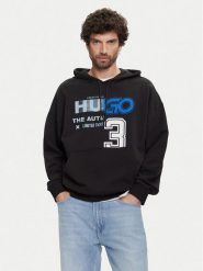 HUGO Bluza Nesidi 50544196 Czarny Loose Fit. Czarne bluzy Hugo, m, bez wzorów, z bawełny, bez kaptura. Za 499.99 zł.