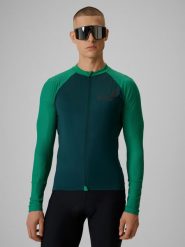 4F Longsleeve kolarski męski - zielony XXL. Zielone bluzki z długim rękawem 4F, m, bez wzorów, z dzianiny, bez kołnierzyka, bez ramiączek. Za 179.99 zł.