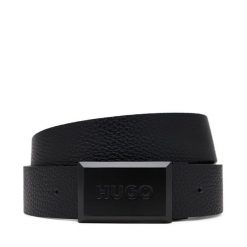 Pasek Męski HUGO. Czarne paski Hugo, bez wzorów. Za 379.99 zł.