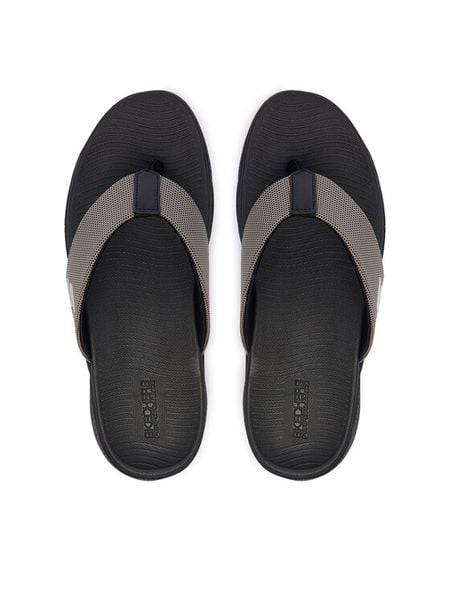 Skechers Japonki 229267/TPBK Czarny. Czarne japonki Skechers, bez wzorów, z materiału. Za 199.99 zł.