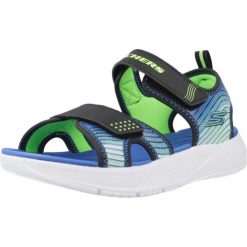 Sandały SKECHERS MICROSPEC-SPLASH Niebieski. Czarne sandały Skechers, z materiału, bez zapięcia. Za 179.00 zł.