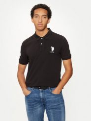 U.S. Polo Assn. Polo MUP3313 Czarny Regular Fit. Czarne koszulki polo U.S. Polo Assn., m, bez wzorów, z bawełny, bez kołnierzyka, bez ramiączek. Za 139.99 zł.