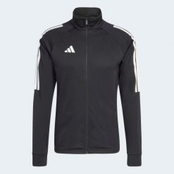 Bluza piłkarska treningowa ADIDAS Sereno 26. Czarne kurtki treningowe Adidas, xl, bez wzorów, z dresówki, bez kaptura, do piłki nożnej, climacool (adidas). Za 199.99 zł.