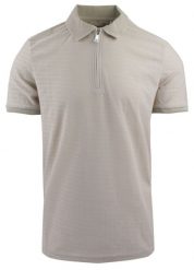 Dzianinowe Polo - Dekolt na Zamek - Brave Soul - Beż. Koszulki polo Brave Soul, l, bez wzorów, z dzianiny, bez kołnierzyka, bez ramiączek. Za 99.00 zł.