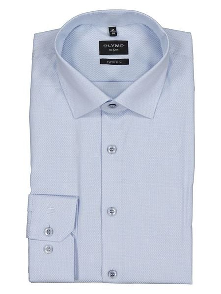 OLYMP Koszula "No 6" - Super Slim - w kolorze błękitnym rozmiar: 40. Niebieskie koszule Olymp, bez wzorów, z bawełny, bez kołnierzyka, bez ramiączek. Za 143.90 zł.