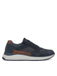Rieker Sneakersy B0601-14 Granatowy. Niebieskie buty sportowe casual Rieker, bez wzorów, z nubiku, bez zapięcia. Za 439.99 zł.