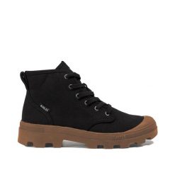 Buty trekkingowe na sznurówki z bawełny organicznej TENERE CVS UNISEX czarne. Czarne buty trekkingowe AIGLE, bez wzorów, z bawełny, bez zapięcia. Za 415.15 zł.
