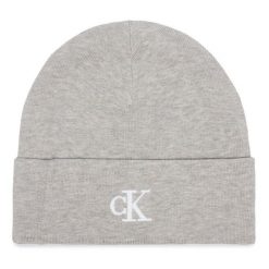 Czapka Calvin Klein. Szare czapki zimowe CALVIN KLEIN, bez wzorów. Za 129.99 zł.