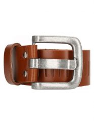 HIDE & STITCHES Skórzany pasek "Frisco" w kolorze jasnobrązowym rozmiar: onesize. Brązowe paski HIDE & STITCHES, bez wzorów, z materiału. Za 39.99 zł.