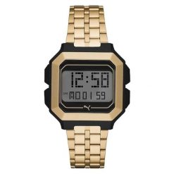 Zegarek sportowy męski Puma Remix P5016. Żółte zegarki Puma, złote. W wyprzedaży za 226.00 zł.