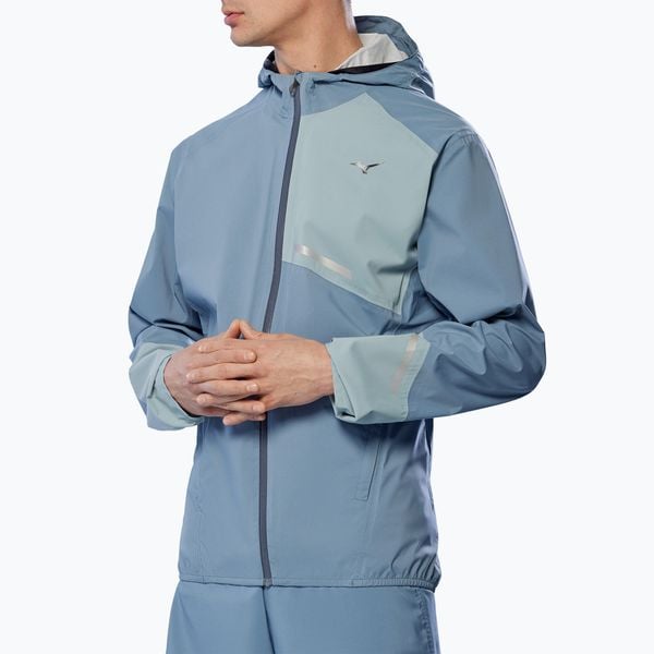 Kurtka do biegania męska Mizuno Waterproof 20K ER. Niebieskie kurtki Mizuno, m, bez wzorów, z nylonu, bez kaptura. Za 419.99 zł.