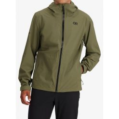 Kurtka z membraną męska Outdoor Research Stratoburst Stretch Rain Jacket. Zielone kurtki OUTDOOR RESEARCH, m, bez wzorów, bez kaptura. Za 655.99 zł.