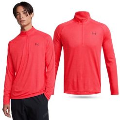 Koszulka męska treningowa Under Armour Tech z długim rękawem. Czerwone bluzy Under Armour, m, bez wzorów, bez kaptura. Za 219.99 zł.