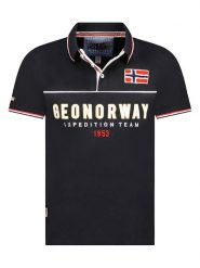 Geographical Norway Koszulka polo "Kerato" w kolorze czarnym rozmiar: S. Czarne koszulki polo Geographical Norway, s, bez wzorów, bez kołnierzyka, bez ramiączek. Za 57.47 zł.