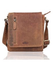 SPARWELL Skórzana torebka "Bruno" w kolorze jasnobrązowym - 18,5 x 21 x 5,5 cm rozmiar: onesize. Brązowe torby na ramię SPARWELL, bez wzorów, z materiału, na ramię, małe, bez dodatków. Za 130.99 zł.