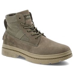 Zielone Trapery Jeep Wygodne Buty Męskie Military. Zielone trapery Jeep, z materiału, bez zapięcia. Za 409.00 zł.