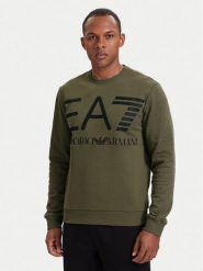 EA7 Emporio Armani Bluza 7M002201 AF27189 U7014 Zielony Regular Fit. Zielone bluzy EA7 Emporio Armani, m, bez wzorów, z bawełny, bez kaptura. Za 504.99 zł.