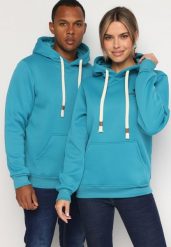 Niebieska Bluza z Dodatkiem Bawełny Wykończona Sznurkami i Kapturem Aseria. Niebieskie bluzy Born2be, m, bez wzorów, z bawełny, z kapturem. W wyprzedaży za 67.99 zł.