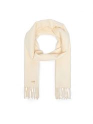 BOSS Szalik Zesy 50517216 Kremowy. Białe szaliki Boss, bez wzorów, z wełny. Za 349.99 zł.