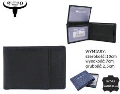 Portfel skórzany Buffalo Wild N1240-HP granatowy. Niebieskie portfele BUFFALO WILD, bez wzorów, ze skóry. Za 46.00 zł.