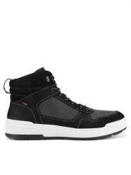 Rieker Revolution Lifestyle Trzewiki U0073-00 Czarny. Czarne botki sznurowane Rieker Revolution Lifestyle, bez wzorów, ze skóry, bez obcasa, bez zapięcia. Za 391.99 zł.