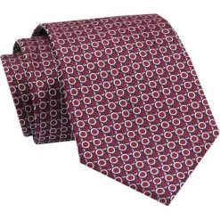 Elegancki, Klasyczny, Męski Krawat -ALTIES - Czerwony w Geometryczny Wzór. Czerwone krawaty i muchy Alties, bez wzorów, z tkaniny. Za 49.00 zł.