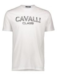 Cavalli CLASS Koszulka w kolorze białym rozmiar: XXL. Białe bezrękawniki Cavalli Class, xxl, bez wzorów, z bawełny, bez kołnierzyka, bez ramiączek. Za 119.40 zł.