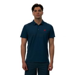 Polo Drop Shot Egan. Niebieskie koszulki polo DROP SHOT, bez wzorów, bez kołnierzyka, bez ramiączek. Za 219.10 zł.