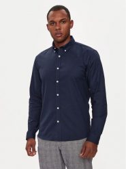 Lindbergh Koszula 30-203174 Granatowy Slim Fit. Niebieskie koszule Lindbergh, m, bez wzorów, z bawełny, bez kołnierzyka, bez ramiączek. Za 119.99 zł.