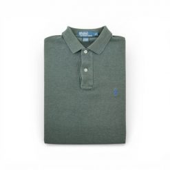 Second life - Męska szara koszulka polo z krótkim rękawem - Jak nowy. Szare koszulki polo RALPH LAUREN, m, bez wzorów, bez kołnierzyka, bez ramiączek, na golfa. Za 127.76 zł.