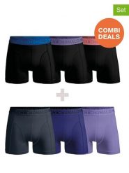 Muchachomalo Bokserki (6 par) w kolorze czarno-fioletowym rozmiar: XL. Czarne bokserki MUCHACHOMALO, xl, bez wzorów. Za 217.99 zł.