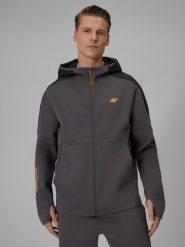 4F Bluza dresowa regular z kapturem męska - szara L. Szare bluzy 4F, l, bez wzorów, z dresówki, z kapturem. Za 199.99 zł.